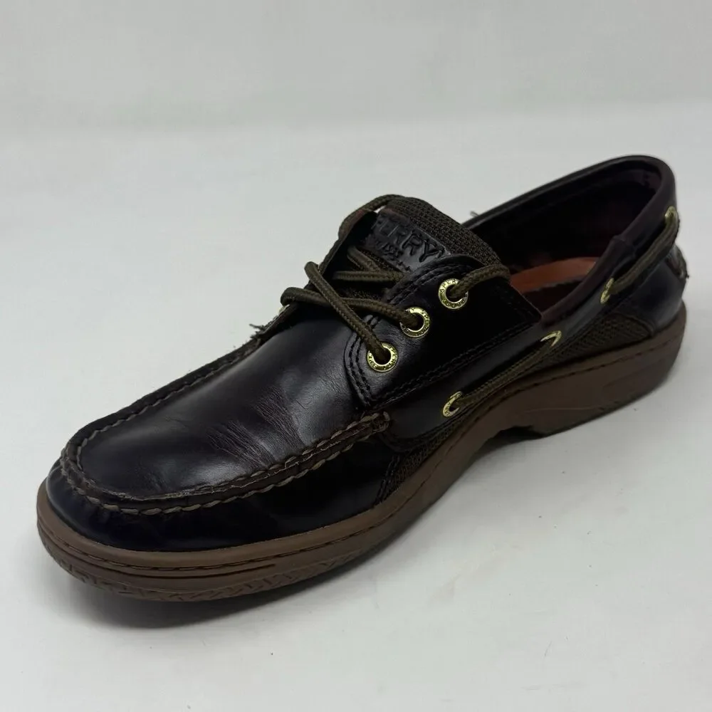 Sperry Top Sider Billfish Boat Shoes Mens 8 M Brown Leather 3 Eye Preppy Casual